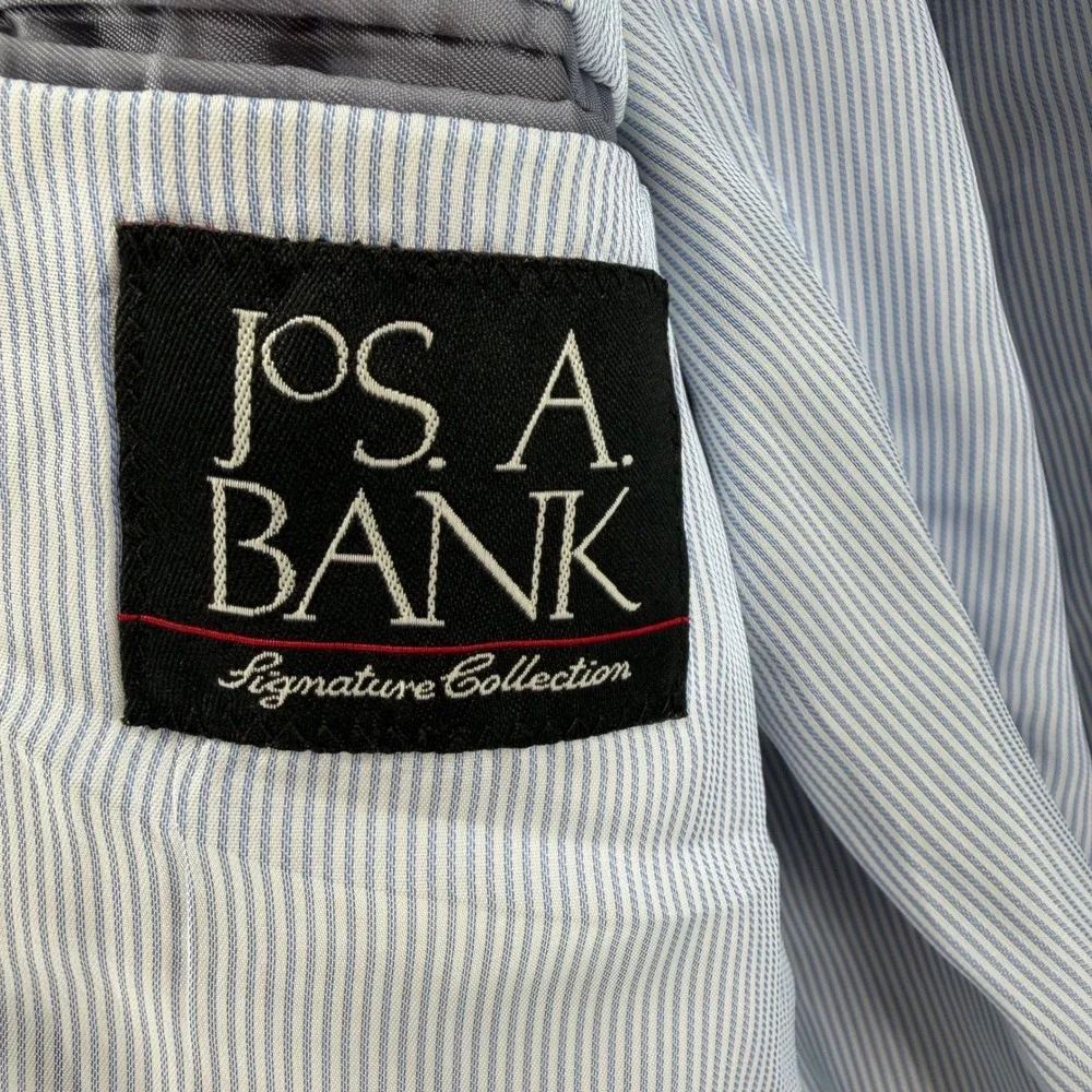 Jos. A. Bank Sport Coat Mens 42L Gray 100% Silk Signature Collection Blazer